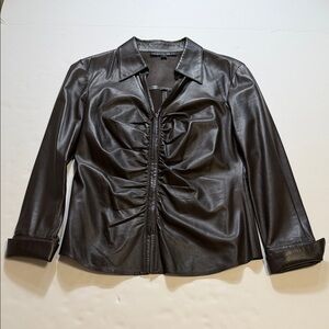 Lafayette 148 New York Leather Shirt Jacket
